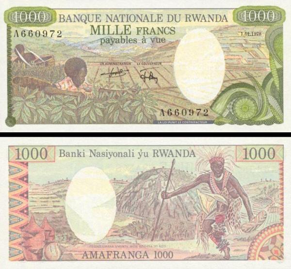 1000 Frankov Rwanda 1978, P14
