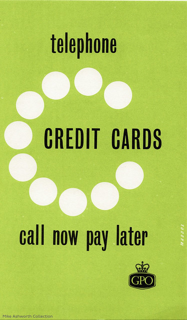 GPO; telephone credit cards leaflet, 1966, designed by Ronald Maddox
