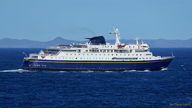 MV Columbia (AMHS) in Queen Charlotte Sound south of Cape Calvert, heading north to Alaska - 10 March 2018 [© WCK-JST]
