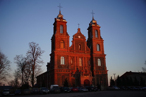 turgeliai sunset church dusk buildings architecture red sonyilce7 lithuania europe
