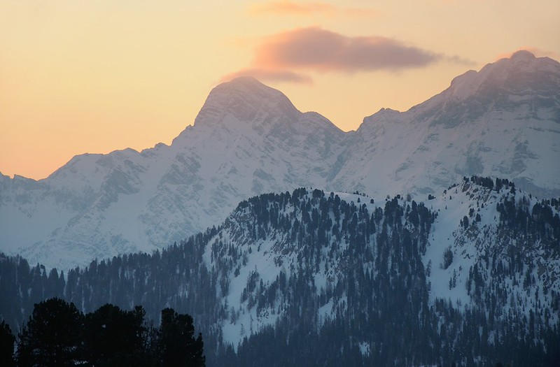 20180326-024F | Blick von Costaces zum Neuner (Sas dles Nü, 2968 m). Dolomiten, 26.03.2018