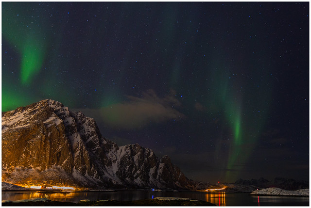 Aurora borealis - het Noorderlicht in Kuba - Svolvær op de Lofoten in Noorwegen ...