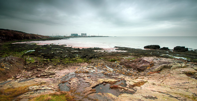 Rocks, sea and two nuclear power stations