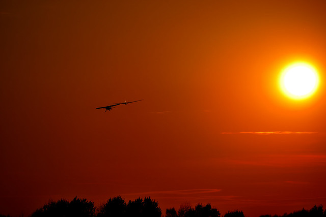 Sunset at Gliwice Aeroclub's airport