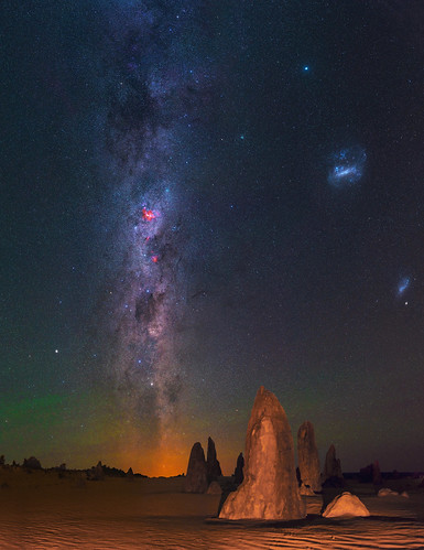 thepinnacles pinnacles desert stitched mosaic ms ice cosmology southern hemisphere cosmos westernaustralia australia dslr long exposure rural night photography nikon stars astronomy space galaxy astrophotography outdoor sky 50mm d5500 landscape airglow green carina nebula coal sack large small magellanic cloud clouds ioptron skytracker hoya redintensifier filter milky way