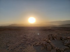 Sunset, the Coyote Stone (Piedra del Coyote), the Valley of the Moon (Valle de la Luna), San Pedro de Atacama, the Atacama Desert, Chile.