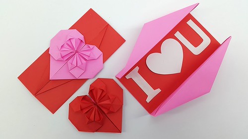 Origami: Heart Envelope & Box - DIY Envelope Paper heart card Gift for Boyfriend/Girlfriend | by ufnmimcp