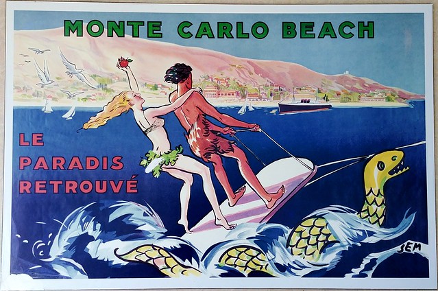 Paradise refound, and so now the Serpent swims beside Adam and Eve wakeboarding in Monte Carlo