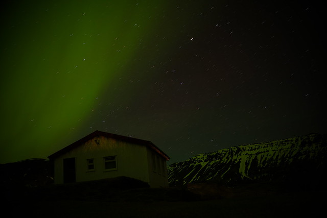 Northern lights over our barn
