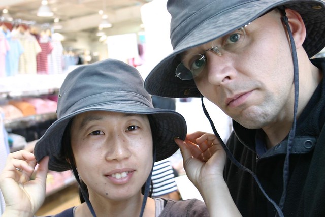 Yasuko and I in our new hats