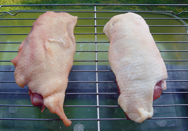 Pre-salting vs brining experiment: duck breast