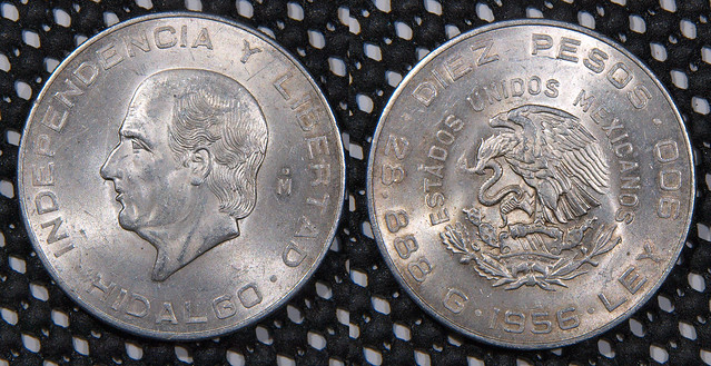 1956 Diez Pesos Mexico Silver coin