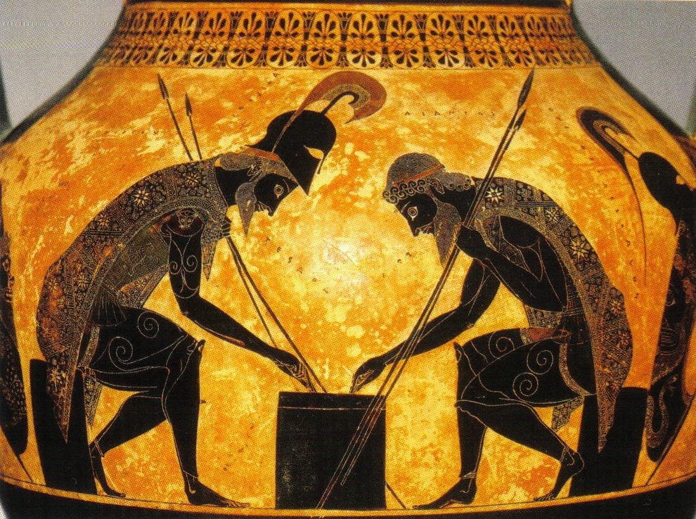Ajax and Achilles Amphora by Exekias 540-530BC