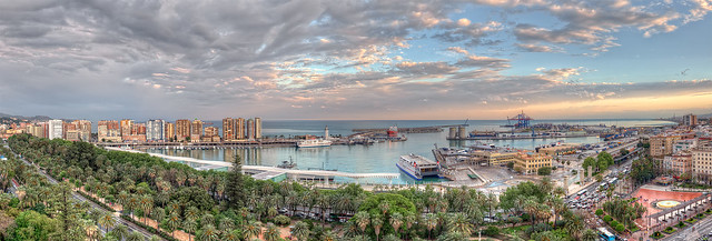 View – Vista del puerto de Málaga (Spain), HDR