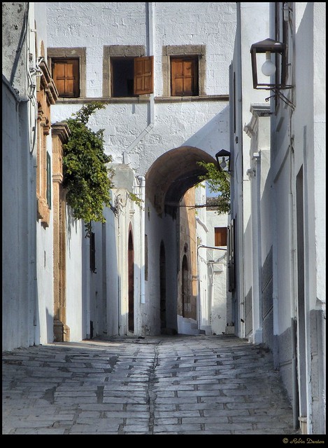 Street in Lindos, Greek Island of Rhodes