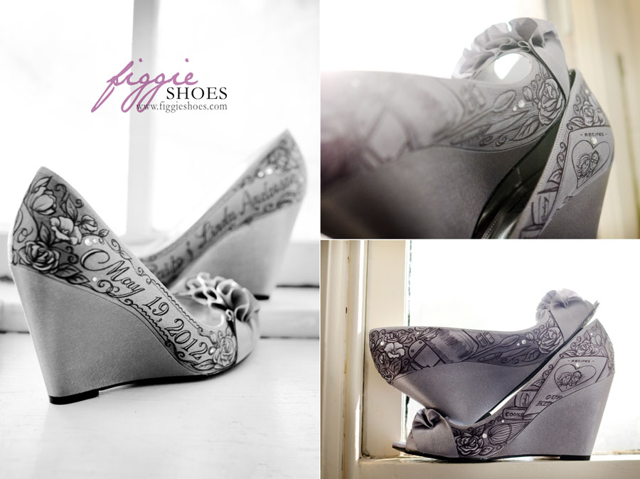 Linda D | Personalized Silver Wedding Wedge Heels - a photo on Flickriver
