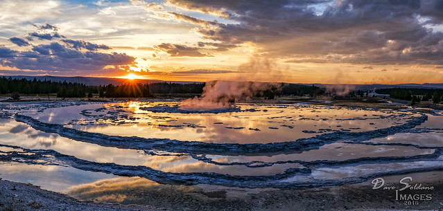 Great Fountain Geyser at Sunset