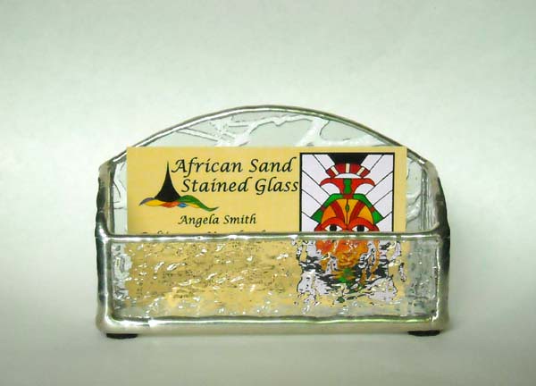 Clear Stained Glass Business Card Holder