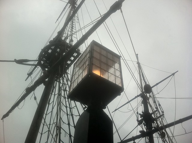 Boston - Tea Party Ship and Museum - The Light and Masts.
