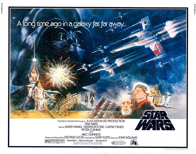 Star Wars (1977) half sheet, art by Tom Jung