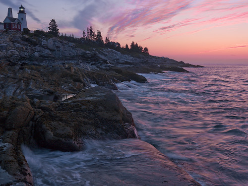 pemaquid sunrise dawn ocean rocks clouds red lighthouse coast hasselblad cfv39 mediumformatdigital 503cw