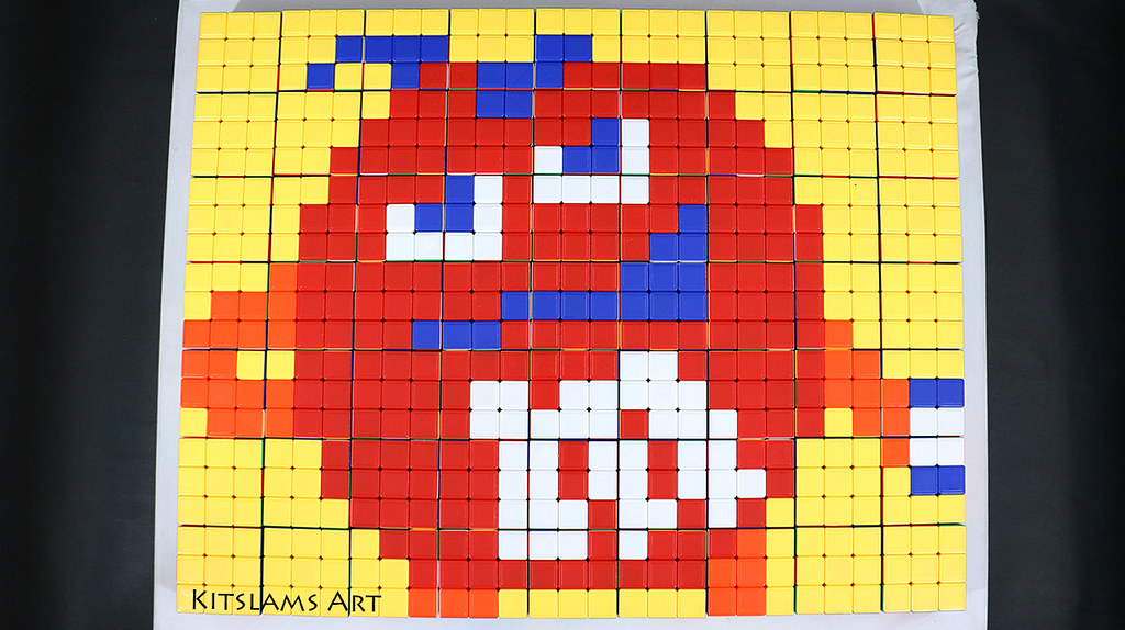 How To Draw Red M M Character Rubik S Cube Mosaic A Photo On