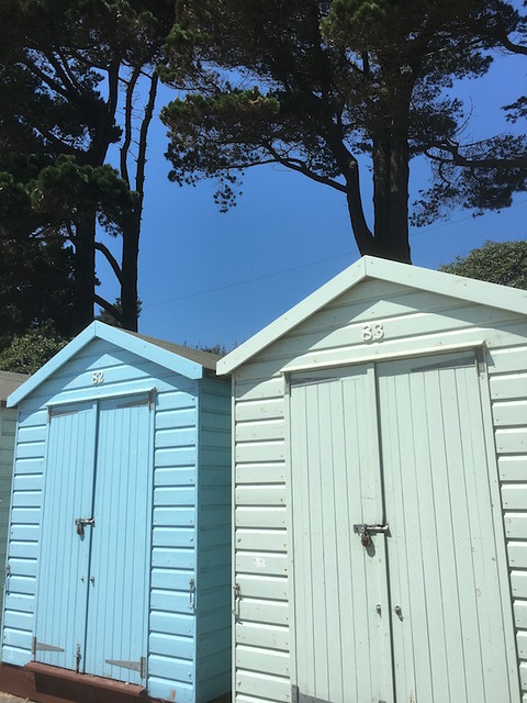 Beach huts Barton to Bournemouth walk