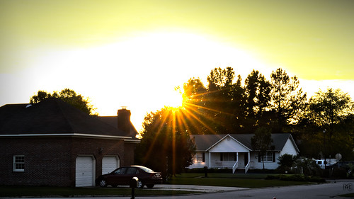 light sunset sun house dark landscape high dynamic neighborhood porch treeline range hdr