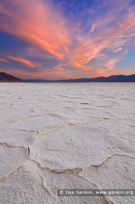 Sunset at Badwater, Death Valley, California, USA