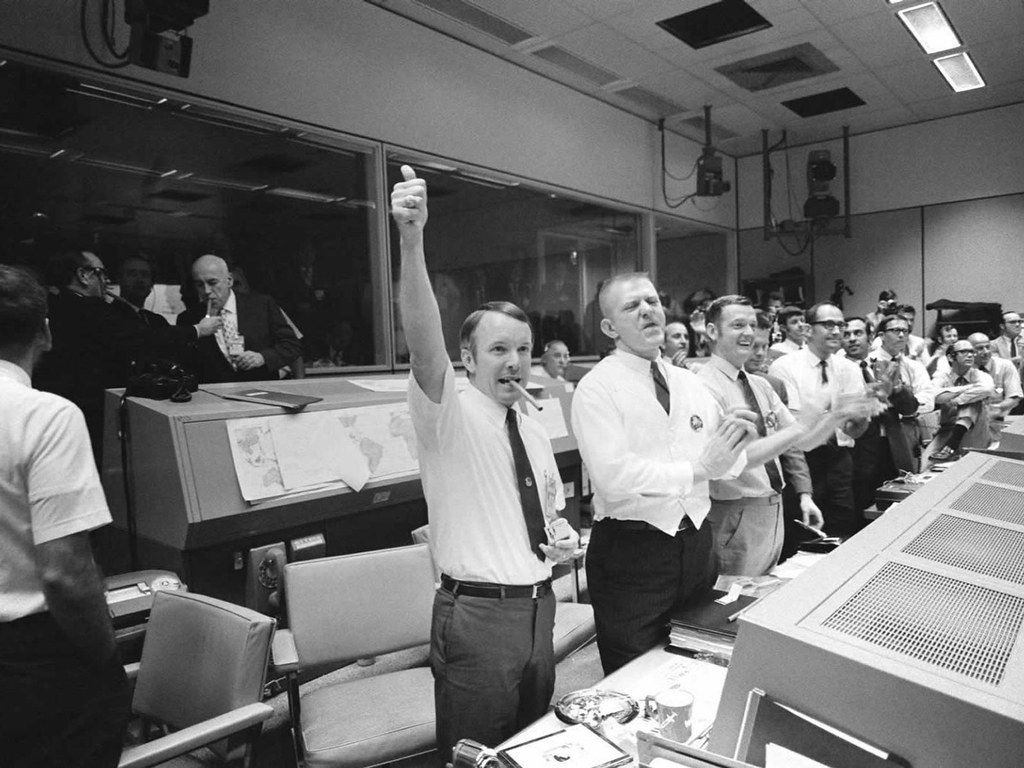 Apollo 13 Mission Control Celebrates