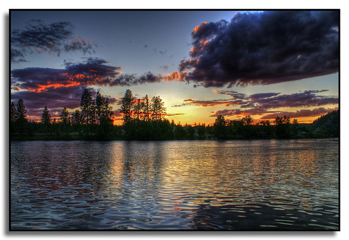sunset reflection water colors clouds washington spokane spokaneriver