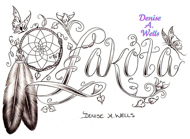 Lakota Dreamcatcher Eagle Feather Tattoo Design by Denise A. Wells - a ...