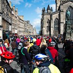 cycling down the Royal Mile