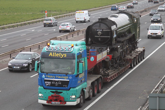 Allelys Heavy Haulage Of Studley Warwickshire Carrying Steam Locomotive 60163 TORNADO