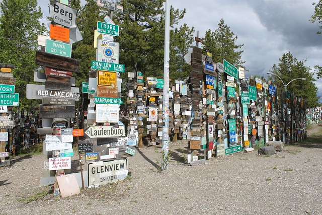Seattle to Anchorage: Sign Post Forest in Watson Lake, Yukon