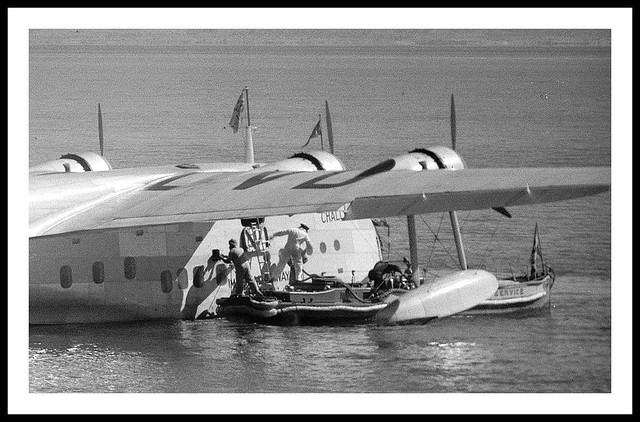 Imperial Airways Short Empire flying boat G-ADVD ( a/c name ' CHALLENGER ' ) on the Sea of Galilee, Palestine - circa 1930's