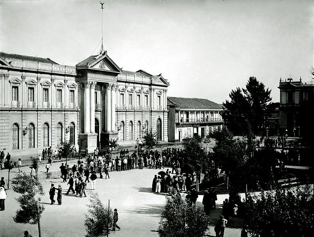 la plaza de Talca antes del terremoto de 1902, proyecto de 1794 del arquitecto Joaquín Toesca