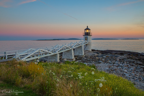 maine lighthouses marshallpointlighthouse sunset twilight st george