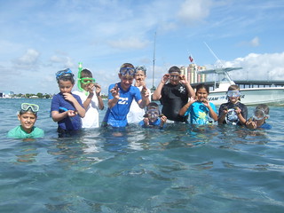 Group finding sea urchins.
