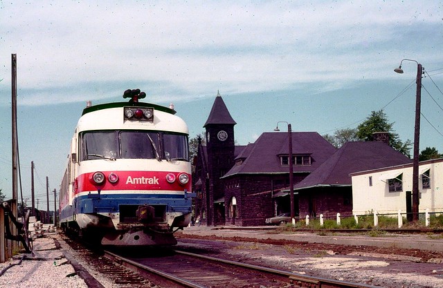 Amtrak at Niles, Michigan station in August 1977.