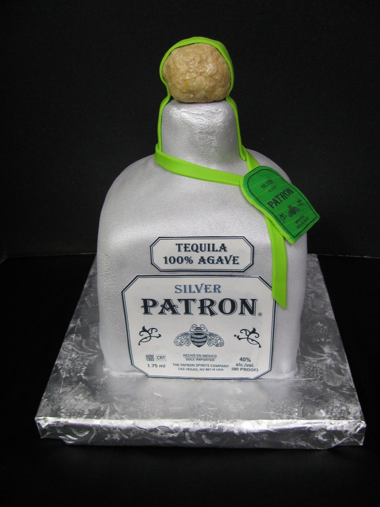 Patron Bottle Cake Chocolate cake covered with gray vanill… Flickr