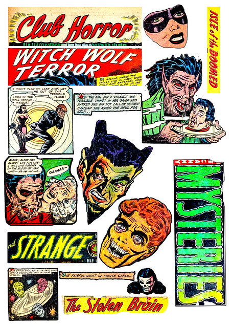 FREE TO USE - Horror comics - Digital Collage Sheet