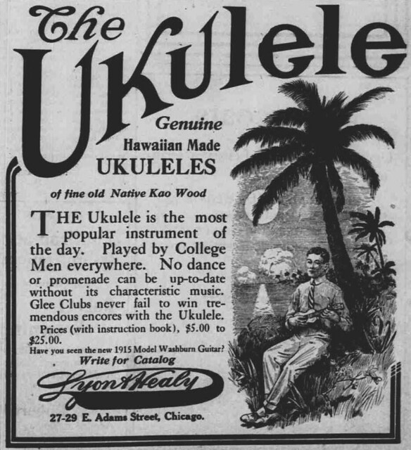 Ukulele ad in the U.S. mainland newspaper