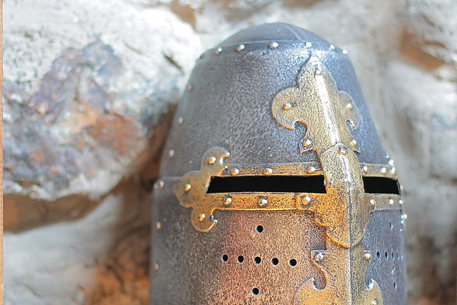 Iron helmet of the medieval knight.