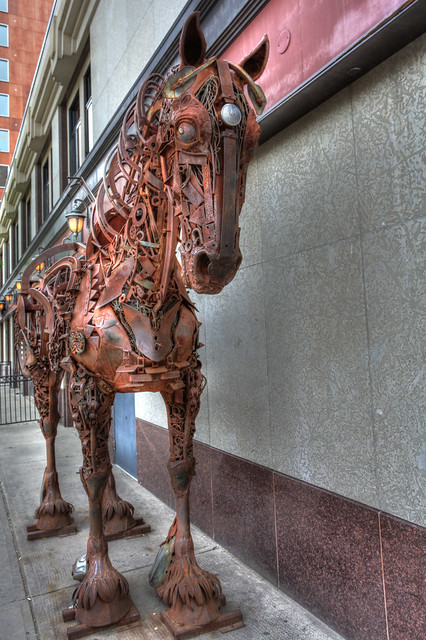 Sidewalk Statue, Calgary - HDR