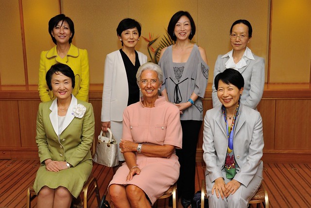 IMF Christine Lagarde with Japanese Women Leaders, July 6, 2012