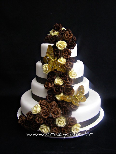Chocolate rose wedding cake