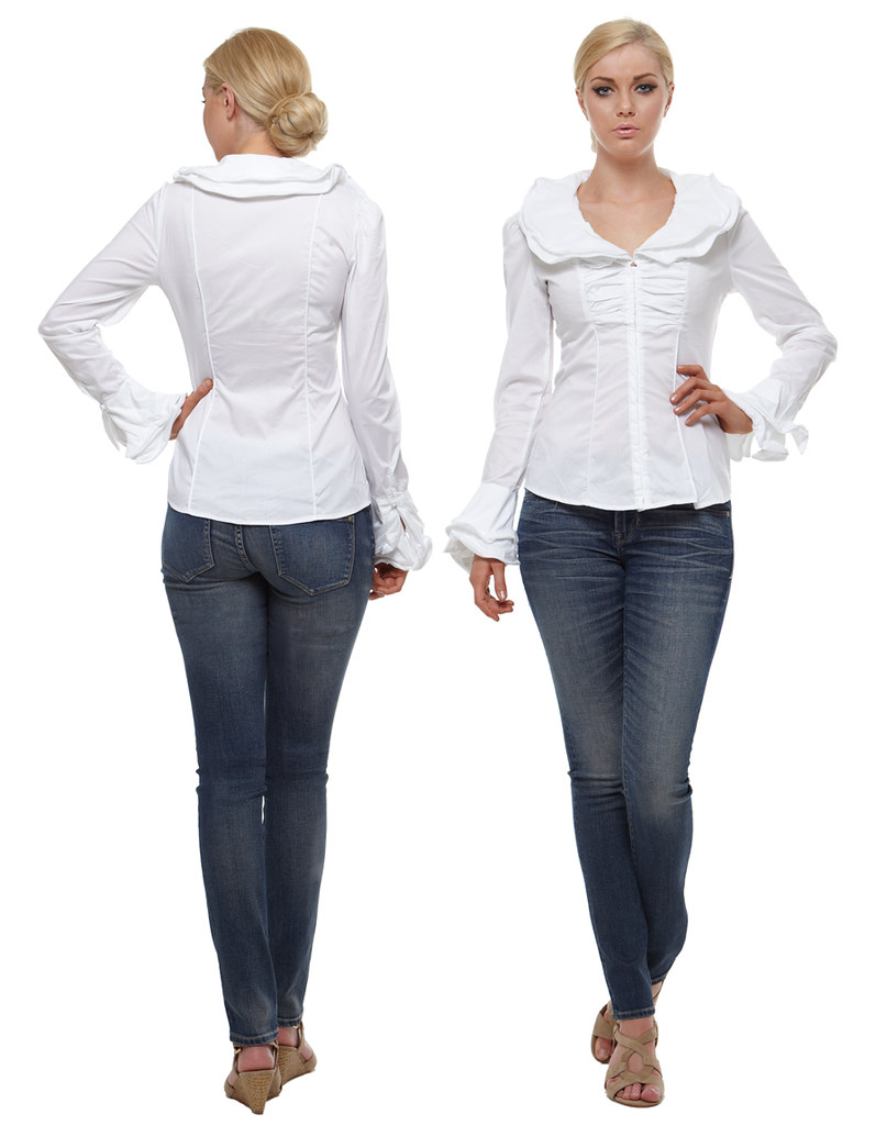 Diego Reiga White Dahlia Ruffle Neck Shirt | Stylish and fit… | Flickr