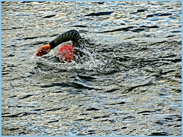 Swimmer at Salford Quays, Manchester