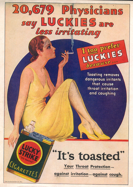 Subliminal Lucky Strike cigarette ad, 1930
